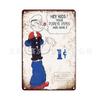 Marvel Dibujos Animados Popeye Arte de Hierro Retro Popeye Decoración de Hierro Pintura Colgante Restaurante Bar Decoración de Pared