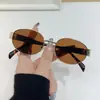 Gafas de Sol Metálicas Ovaladas Estilo Nuevo 2025 Europeas y Americanas Transfronterizas, de Moda y Sencillas, Protección Solar, Unisex, Al Por Mayor