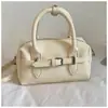 Bolsa Almofada Feminina da Moda com Padrão de Lichia, Bolsa de Mão com Textura de Alta Qualidade, Bolsa Transversal de Ombro Elegante e Versátil com Fivela de Couro