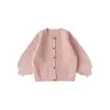 Wuli Bu Yi 2026 Primavera Outono Nova Moda Infantil Tricô Jaqueta Tendência Meninas Versátil Cor Sólida Suéter Cardigan