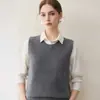 Nuevo Chaleco de Punto de Cachemira de Siete Puntos con Cuello Redondo Otoño/Invierno 2026 para Mujer Chaleco de Punto Waffle sin Mangas para Superponer