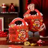 Caja de Empaque para Dulces de Toffee de Año Nuevo, Caja Portátil de Nougat con Forma de Copo de Nieve para Galletas, Bolsa de Tote para Dulces y Productos Horneados