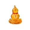 Adorno de Calabaza Flor de Loto de Cristal, Fortuna y Prosperidad, Loto Pequeño con Base Giratoria, Adorno de Calabaza Flor de Loto de Vidrio