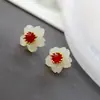 Joias de prata Nafoge atacado pétalas de jade Hetian natural brincos banhados a ouro moda feminina brincos de prata 925 esterlina