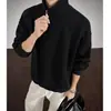 Moletom Americano Retrô com Zíper Meio e Gola Alta Masculino Outono Peso Pesado Camada Interna Camada Base cleanfit Jaqueta de Casal