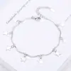 Versão coreana de pulseira doce e fofa de estrela de cinco pontas feminina estrelas literária simples fofa estudante joia de mão uma geração de cabelo