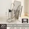 Soporte para Tapa de Olla de Acero Inoxidable, Estante para Tabla de Cortar, Organizador Multifuncional Integrado en Encimera para Tapas de Olla
