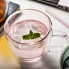 Venta al por mayor del fabricante Taza Termo de Café de Vidrio de Borosilicato de Doble Capa Taza Aislante de Moda Taza Aislada de Doble Capa