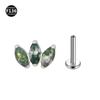 Varilla de titanio F136 de 3 ojos de caballo, 1.0/1.2, piedra natural cruda, ágata, para perforar, joyería, clavo para labio y oreja, venta directa de fábrica