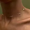 Collar de Cadena para Clavícula Múltiple, Estilo Minimalista Fresco, con Colgante de Gota de Agua de Vidrio e Hilo de Pesca Invisible para Mujer, Moda Transfronteriza