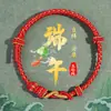 Pulseira de Nó Dimple Produto Acabado, Corda Colorida de Cinco Cores de Alta Qualidade para Crianças, Corda Colorida de Cinco Cores Ajustável para o Festival do Barco-Dragão, Corda Vermelha para Adultos