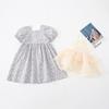 Mono Amumu niña Corea del Sur vestido estilo occidental verano nuevo manga abullonada vestido princesa niños falda de gasa conjunto de dos piezas