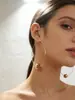 Brincos Metálicos Estilo Europeu e Americano Transfronteiriços, Acessórios de Orelha Versáteis da Moda, Argolas Grandes Redondas com Contas, Joias de Qingdao