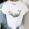 Camiseta Feminina Estampa Floral Borboleta Desenho Animado, Moda Verão, Unissex, Gola Redonda, Tecido de Poliéster