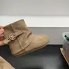 Novedades Otoño/Invierno 2026: Botines de Moda para Niña de Ante Sintético con Hebilla Metálica, Botas de Media Caña Estilo Coreano de Forro Simple
