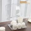 Caja de Almacenamiento para Juego de Té con Tapa a Prueba de Polvo Transparente Estante de Almacenamiento para Tazas de Té de Mesa Estante de Almacenamiento para Tetera Kung Fu