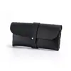 Estojo de Couro com Botão para Óculos Pronto para Fábrica Atacado Bolsa Multicor para Óculos Armazenamento de Óculos de Sol Grande Capacidade Bolsa com Espelho