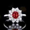 Anillo de Tesoro de Color Elegante para Mujer con Anillo Dividido de Color Rubí Natural Imitación de Productos Nuevos de Venta en Vivo de Celebridad de Internet de Alta Gama