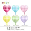 Globo de Corazón a Cuadros de 17 Pulgadas para Cruce de Fronteras Globo con Forma de Corazón Globo Flotante con Helio Puesto de Globos Arreglo de Cumpleaños de Película de Aluminio