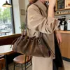 Bolso de Hombro para Mujer con Acabado de Alta Gama, Diseño de Cierre de Cordón, Bolso Tote Plegado de Gran Capacidad, Bolso de Hombro o Axila Estilo Casual y Relajado