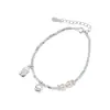 Pulsera de Bolas de Plata 925 Sterling con Bolsa de Dinero de Moneda de Plata Rota para Mujer, Diseño Simple Estilo Chino Nuevo, Joyería de Hilo de Cuentas de Plata 6689Y