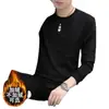 Moletom Masculino Gola Redonda Primavera e Outono Cor Lisa Manga Longa Camisa Básica com Camiseta Branca Tops Masculinos