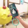Adequado para Capas de Celular Oppo, Silicone Refrescante, Textura Divertida, Capa Macia Luxuosa e Peculiar com Alça de Pulso para Casal