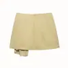 Saia feminina de sarja com cadarço INS design de venda quente transfronteiriço AliExpress Europeu e Americano moda cor sólida cáqui
