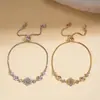 Estilo Lujo Accesible Europeo y Americano Flor de Copo de Nieve de Zirconia Pulsera Ajustable Estilo Palacio Retro Exquisita Ecológica Joyería de Mano de Alta Gama