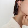 Pendientes de Marca French Simple de Forma Irregular Estilo Chic Amor Pendientes de Acero Titanio Chapado en Oro Real de 18k Pendientes