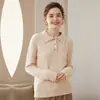 Suéter de Cachemir Grueso con Cuello Polo para Otoño e Invierno 2024, Suéter de Cachemir Holgado Casual para Mujer, Suéter Retorcido, Suéter de Punto para Base