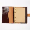 Caderno de Couro Padrão Vintage Personalizado A5, Caderno de Viagem de Couro Bovino Genuíno com Fivela, Bloco de Notas de Folhas Soltas