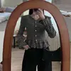 Suéter de punto de alta gama para mujer de un solo botón, moda de Dongdaemun, Corea