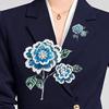 Nova Broche Flor de Peônia Azul Estilo Chinês, Alfinete Esmaltado de Alta Qualidade, Acessório Versátil e Elegante para Jaquetas, Roupas de Jantar
