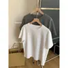 Camiseta de Manga Curta Escovada de Alto Peso 260G Outono Inverno Feminina Primavera Outono Gola Redonda Pulôver Emagrecedor Camiseta Versátil de Base