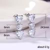 Conjunto de tres piezas de collar, pendientes y anillo con microincrustaciones de corazón y circonitas de amor, comercio electrónico transfronterizo de Cao Shi