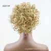 Europeia e americana peruca anel de cabelo elástico cordão ondulado cavalinha corda simulação natural cabelo cacheado sem costura bagunça pacote de anel de cabelo