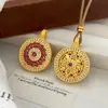 Nuevo Colgante de Brújula Calabaza con Filigrana Estilo Chino Vietnamita Incrustado de Diamantes Cadena de Suéter Flor de Lujo Ligero Gama Alta para Mujeres