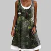 Venda Quente Transfronteiriça Novo Body Feminino Estampa Digital 3D Vestido de Praia Solto Casual Body Vestido Feminino