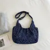 Bolso cruzado informal de estilo coreano con cordón, gran capacidad, adecuado para ir al trabajo y viajar, estampado floral vintage, bolso tipo dumpling informal y único