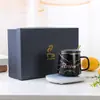 Taza Cerámica Calentadora Automática de Temperatura Controlada 55 Grados para Parejas, Boda, Día de la Mujer Regalo Práctico, Recuerdo, Publicidad