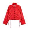 Roupas femininas europeias e americanas transfronteiriças, moda casual de alta venda no AliExpress, conjunto de top + shorts com bolinhas multicoloridas