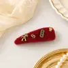 Hazte Rico Pronto~ Pasador Rojo de Pelo de Caballo Pinza Lateral para Mujer, Estilo de Alta Gama, Accesorio para el Cabello de Año Nuevo y Navidad, Pinza para Flequillo