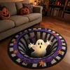 Alfombra redonda de terciopelo de cristal con efecto 3D transfronterizo para Halloween, felpudo de Halloween, alfombra de decoración festiva para sala de estar del hogar