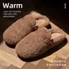 2026 Nuevas Pantuflas Peludas para Pareja Invierno Más Terciopelo Cálidas Pantuflas de Interior Hogar de Gama Alta Simples de Algodón