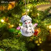 Novo Lindo Boneco de Neve Retrô Ornamento de Natal Acrílico Ornamento de Árvore de Natal Plano 2D Decoração de Feriado