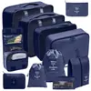 Set organizador de viaje premium, incluye 11 piezas: bolsas para guardar ropa, bolsas con cordón, bolsas para cosméticos y artículos de tocador, y bolsas de malla plegables para almacenamiento