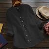 Camisas de Algodón y Lino Sueltas de Color Sólido Casuales Estilo Europeo y Americano Retro Europeo y Americano