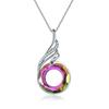 Collar Boho Cadena Clavícula Pavo Real Collar de Anillo Colorido para Mujer Verano Versátil Viaje Vacaciones Regalo