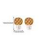 Pendientes de Acero Inoxidable de Perlas Lindas Más Vendidos, Pendientes Espirales con Forma de Corazón, Pendientes Franceses Retro Ovalados de Acero de Titanio, Hipoalergénicos